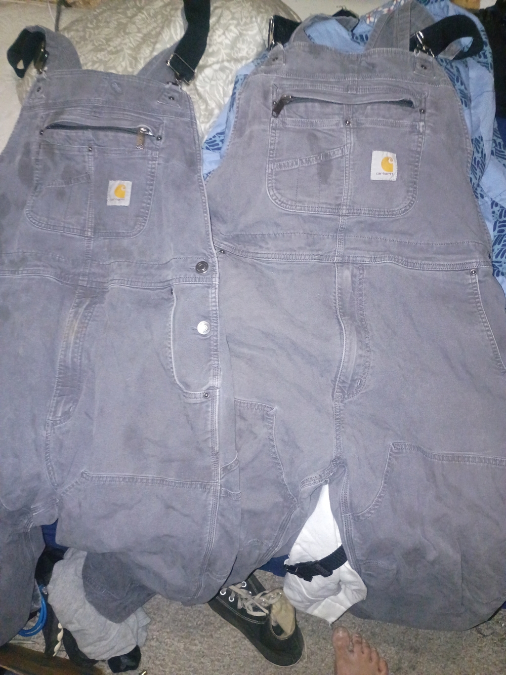 Carhartt Men's Gray Relaxed Fit Bib Overalls